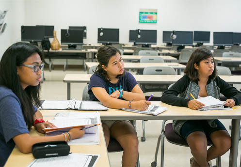 Three teen math students.
