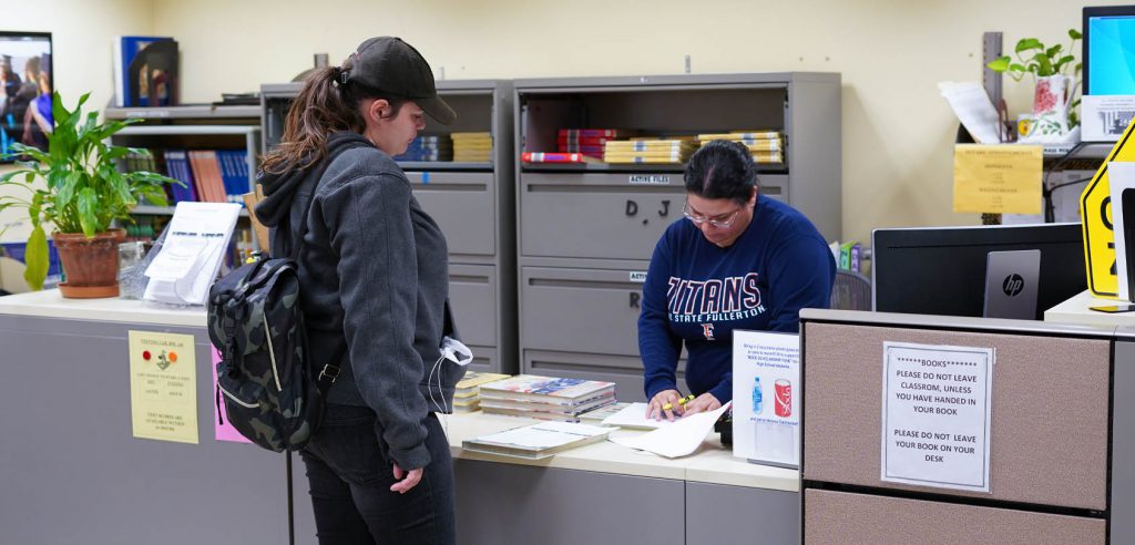 Anaheim high school lab front desk