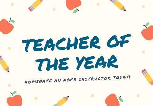 Nominate an NOCE instructor for Teacher of the Year!
