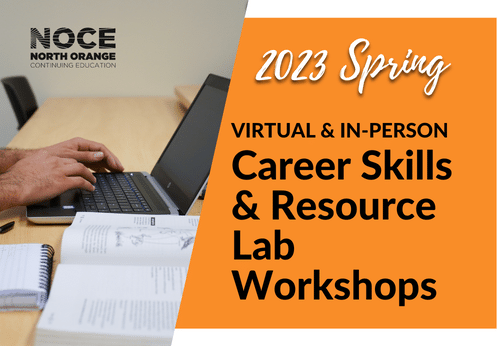 2023 Spring Virtual and in-person career skills and resource lab workshops