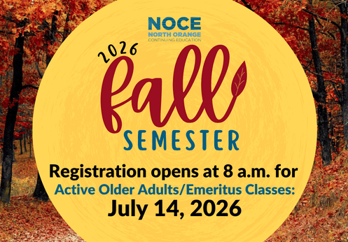 2026 Fall semester registration opens on July 14, 2026 for older adult classes